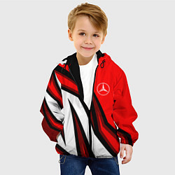 Куртка с капюшоном детская MERCEDES BENZ АБСРАКЦИЯ КРАСНАЯ, цвет: 3D-черный — фото 2