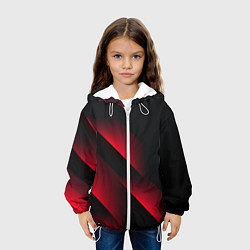 Куртка с капюшоном детская Red Fade 3D Красный градиент, цвет: 3D-белый — фото 2