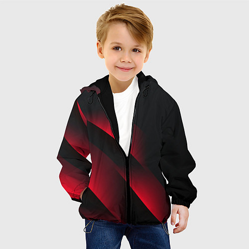 Детская куртка Red Fade 3D Красный градиент / 3D-Черный – фото 4