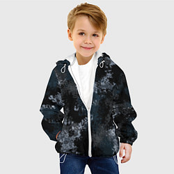 Куртка с капюшоном детская Камуфляж ночной Ниндзя, цвет: 3D-белый — фото 2