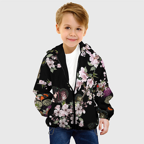 Детская куртка Краски весны / 3D-Черный – фото 4