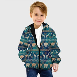 Куртка с капюшоном детская Жирафы и слоны, цвет: 3D-черный — фото 2