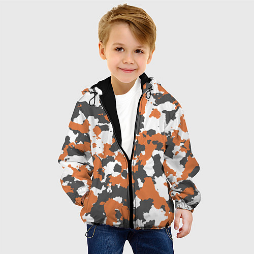 Детская куртка Orange Camo / 3D-Черный – фото 4