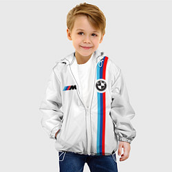 Куртка с капюшоном детская БМВ 3 STRIPE BMW WHITE, цвет: 3D-белый — фото 2