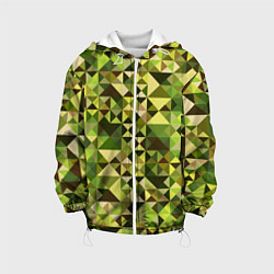 Куртка с капюшоном детская Камуфляж Призма - лес, цвет: 3D-белый