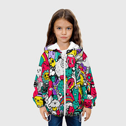 Куртка с капюшоном детская Веселые монстрики и привидения, цвет: 3D-белый — фото 2