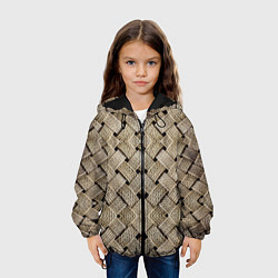 Куртка с капюшоном детская Джутовая плетенка 3D, цвет: 3D-черный — фото 2