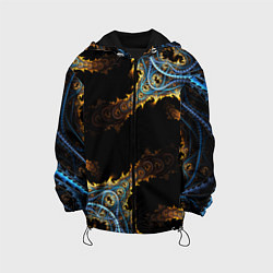 Куртка с капюшоном детская Огненные фракталы 3d, цвет: 3D-черный