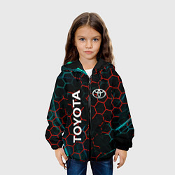 Куртка с капюшоном детская Toyota соты, цвет: 3D-черный — фото 2