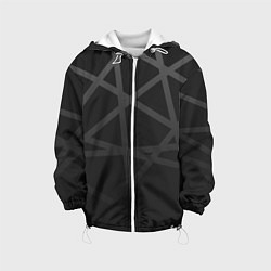 Куртка с капюшоном детская ГЕОМЕТРИЧЕСКИЙ ПАТТЕРН ЧЕРНЫЙ, цвет: 3D-белый