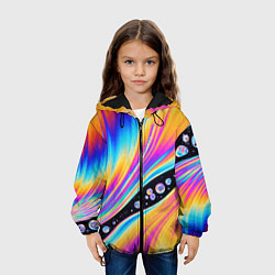 Куртка с капюшоном детская КИСЛОТНЫЙ УЗОР, цвет: 3D-черный — фото 2