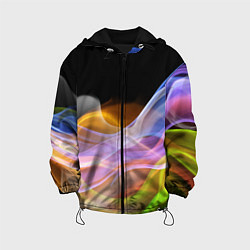 Куртка с капюшоном детская Цветной дым Color pattern, цвет: 3D-черный