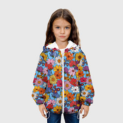 Куртка с капюшоном детская Ромашки-лютики, цвет: 3D-белый — фото 2