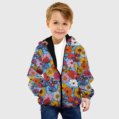 Детская куртка Ромашки-лютики / 3D-Черный – фото 4