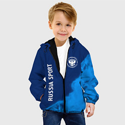 Куртка с капюшоном детская РОССИЯ - ГЕРБ Russia Sport Пламя, цвет: 3D-черный — фото 2