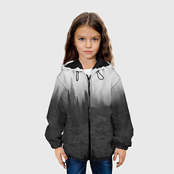 Куртка с капюшоном детская Туманный лес - туман, цвет: 3D-черный — фото 2