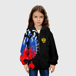 Куртка с капюшоном детская Герб russia, цвет: 3D-черный — фото 2