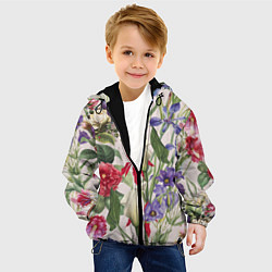 Куртка с капюшоном детская Цветы Распускающиеся, цвет: 3D-черный — фото 2