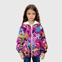Куртка с капюшоном детская Star Colorful Pattern Fashion Neon, цвет: 3D-белый — фото 2