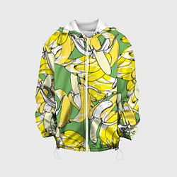 Куртка с капюшоном детская Banana pattern Summer Food, цвет: 3D-белый