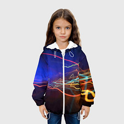 Куртка с капюшоном детская Neon vanguard pattern Lightning Fashion 2023, цвет: 3D-белый — фото 2
