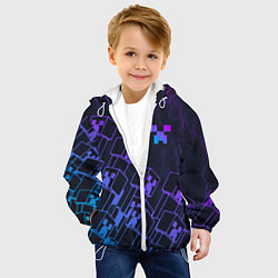 Куртка с капюшоном детская Minecraft CREEPER NEON, цвет: 3D-белый — фото 2