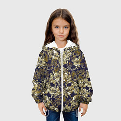 Куртка с капюшоном детская Узоры и листья, цвет: 3D-белый — фото 2