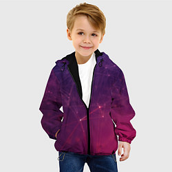 Куртка с капюшоном детская Абстрактные взаимосвязанные линии, цвет: 3D-черный — фото 2