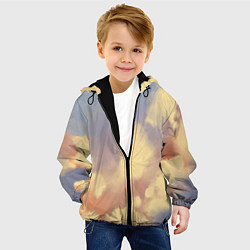 Куртка с капюшоном детская Облачное небо на закате, цвет: 3D-черный — фото 2