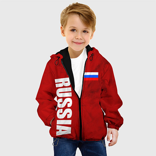 Детская куртка RUSSIA - RED EDITION - SPORTWEAR / 3D-Черный – фото 4