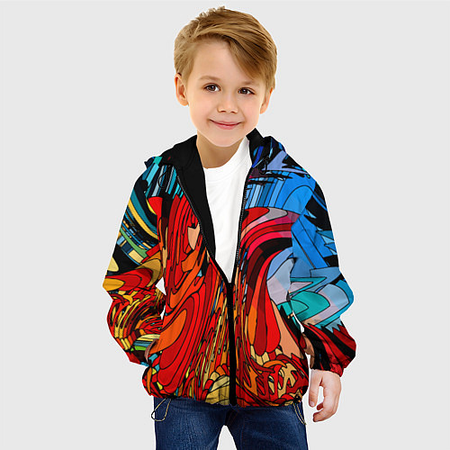 Детская куртка Abstract color pattern Fashion 2022 / 3D-Черный – фото 4