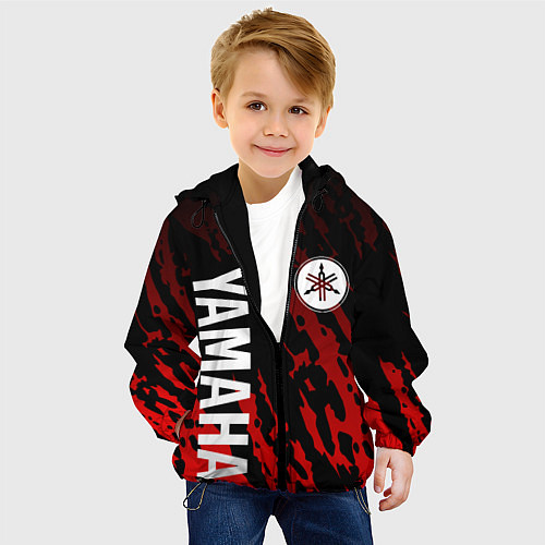 Детская куртка Yamaha - Красные пятна / 3D-Черный – фото 4