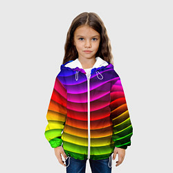 Куртка с капюшоном детская Color line neon pattern Abstraction Summer 2023, цвет: 3D-белый — фото 2