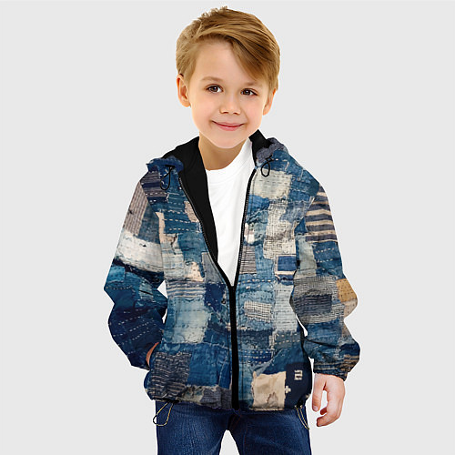 Детская куртка Patchwork Jeans Осень Зима 2023 / 3D-Черный – фото 4