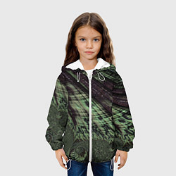 Куртка с капюшоном детская Камуфляжный змеиный фрактал, цвет: 3D-белый — фото 2