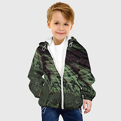 Куртка с капюшоном детская Камуфляжный змеиный фрактал, цвет: 3D-белый — фото 2