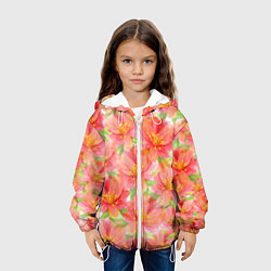 Куртка с капюшоном детская Необычные цветы, цвет: 3D-белый — фото 2