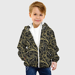 Куртка с капюшоном детская Золотистые узоры, цвет: 3D-белый — фото 2