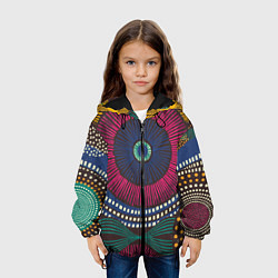 Куртка с капюшоном детская Африка Орнамент, цвет: 3D-черный — фото 2