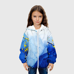 Куртка с капюшоном детская Watercolor texture with gold, цвет: 3D-белый — фото 2