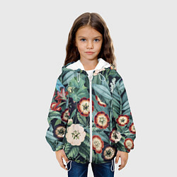 Куртка с капюшоном детская Цветы Полуночные, цвет: 3D-белый — фото 2