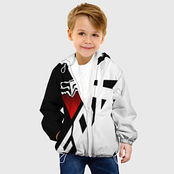 Куртка с капюшоном детская FOX RACING - ФОКС ЧЕРНЫЙ И БЕЛЫЙ, цвет: 3D-белый — фото 2