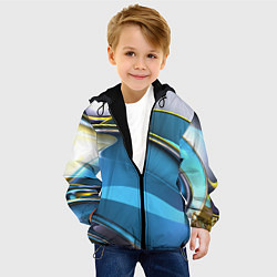 Куртка с капюшоном детская Абстрактная объёмная композиция Abstract three-dim, цвет: 3D-черный — фото 2