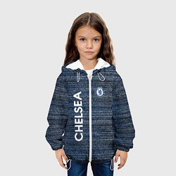 Куртка с капюшоном детская CHELSEA F C ЧЕЛСИ ШУМ ПОЛОС ТЕКСТУРА, цвет: 3D-белый — фото 2