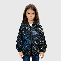 Куртка с капюшоном детская Псж синие белые чёрточки, цвет: 3D-черный — фото 2