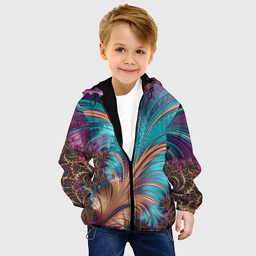 Детская куртка Floral composition Цветочная композиция / 3D-Черный – фото 4
