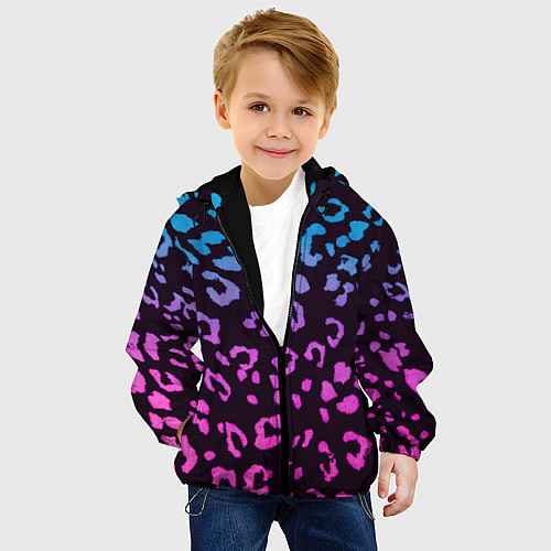 Детская куртка Леопардовый градиент / 3D-Черный – фото 4