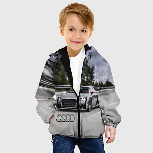 Детская куртка Ауди на скоростном шоссе Audi on the expressway / 3D-Черный – фото 4
