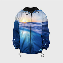 Куртка с капюшоном детская Грань между небом и водой, цвет: 3D-черный