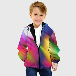 Куртка с капюшоном детская Абстрактный разноцветный текстурированный фон, цвет: 3D-черный — фото 2